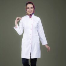 روپوش سفید مغزی دوزی یقه دیپلمات