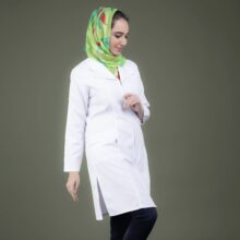 روپوش پزشکی زنانه زیپ‌دار یقه آرشال