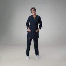 اسکراب و شلوار زنانه مدل کمردار پارچه ترگال